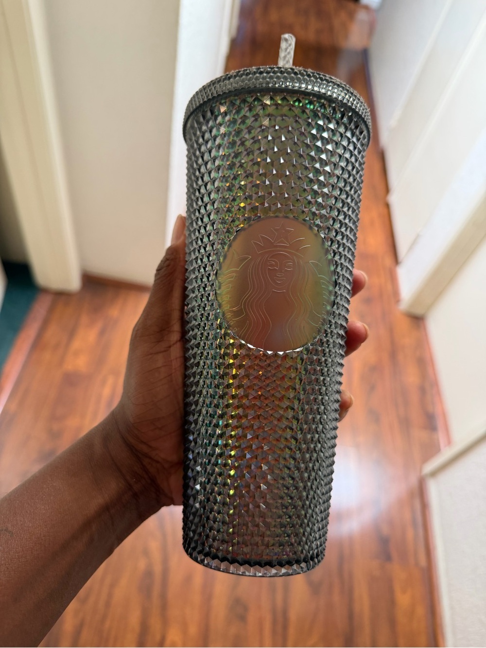 Starbucks Dark Tone Iridescent Studded Tumbler Cold Cup 24 oz NWT